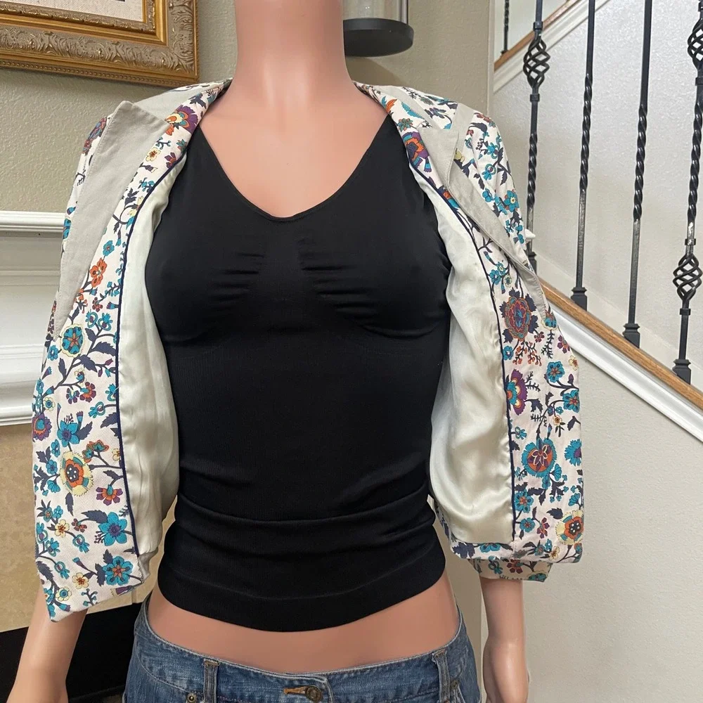 Elevenses patchwork blazer jacket,‎ Sz. 10 cottagecore, boho, cotton, whimsy